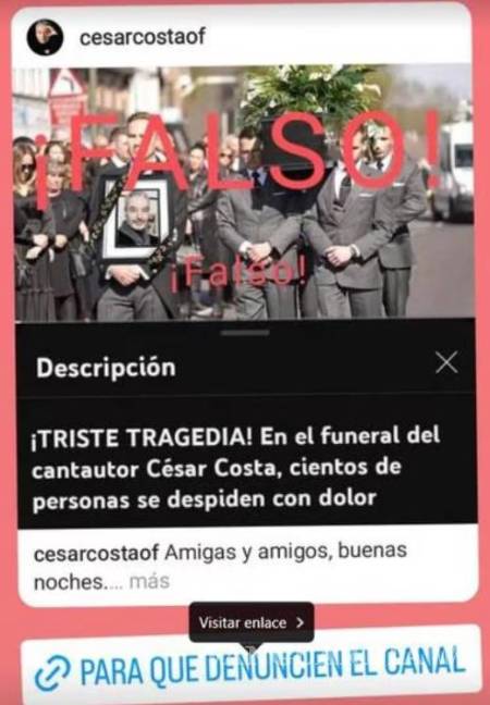 $!Dan por muerto a César Costa; el actor hace petición a sus seguidores