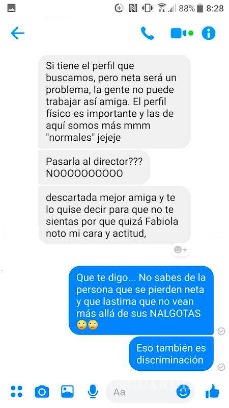 $!Por tener 'atributos demasiado grandes' le niegan trabajo a mujer