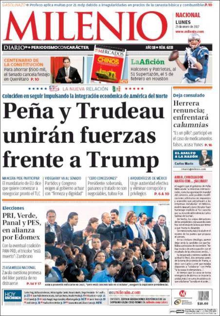 $!Titulares Prensa Nacional 23/01/2017