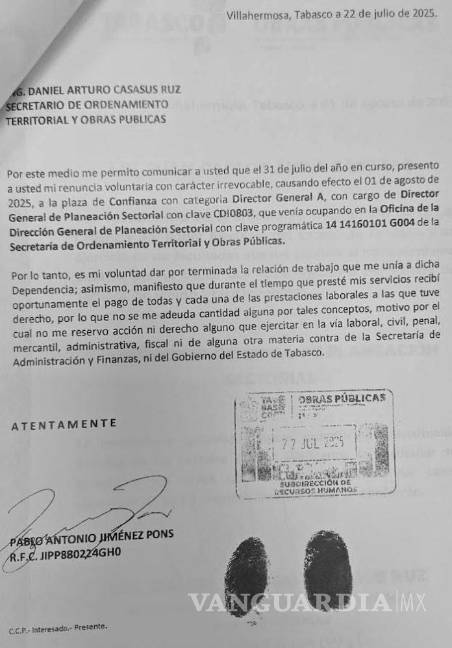 $!Deja yerno de Hernán Bermúdez su cargo en gobierno estatal