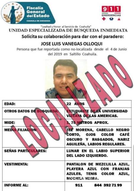 $!Encuentran sin vida a estudiante reportado como desaparecido en Saltillo