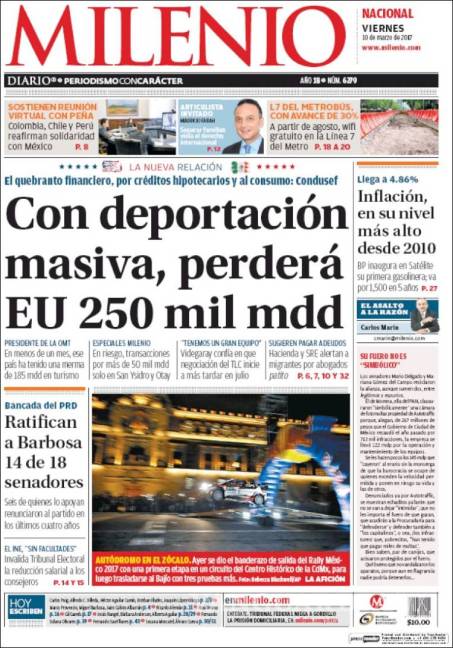 $!Titulares Prensa Nacional 10/03/2017
