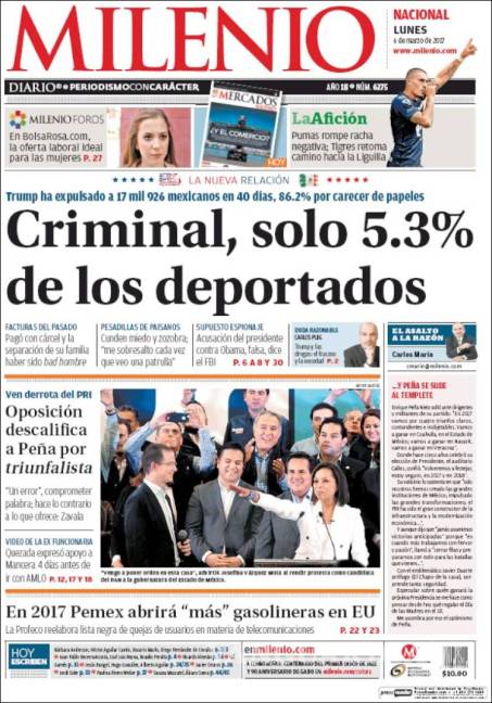 $!Titulares Prensa Nacional 06/03/2017