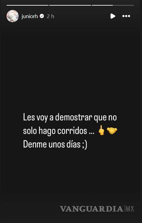 $!En el pasado, Junior H calificó de “ridículo y muy triste” que se censure un género con décadas de historia.
