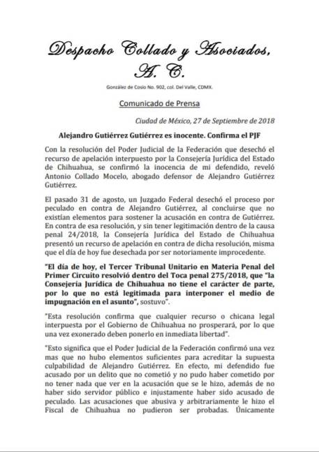 $!Abogado de Alejandro Gutiérrez confirma su inocencia