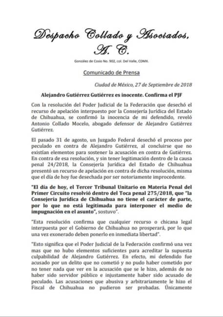 $!Sale de prisión Alejandro Gutiérrez; Corral truena contra Peña Nieto