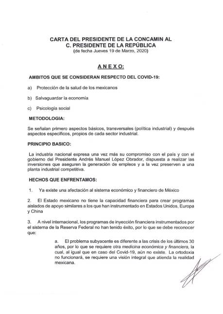 $!Industriales mexicanos piden a AMLO "actuar decididamente" ante el coronavirus