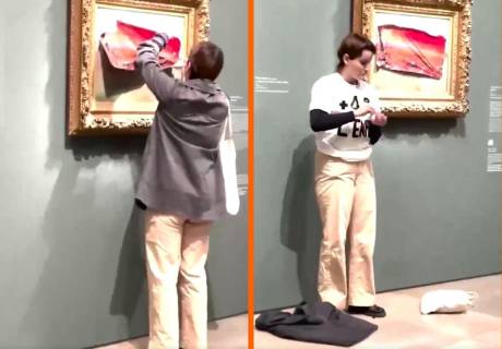 Activista de ‘Riposte Alimentaire’ fue detenida por dañar una pintura de Monet, en el Museo Orsay, de París.