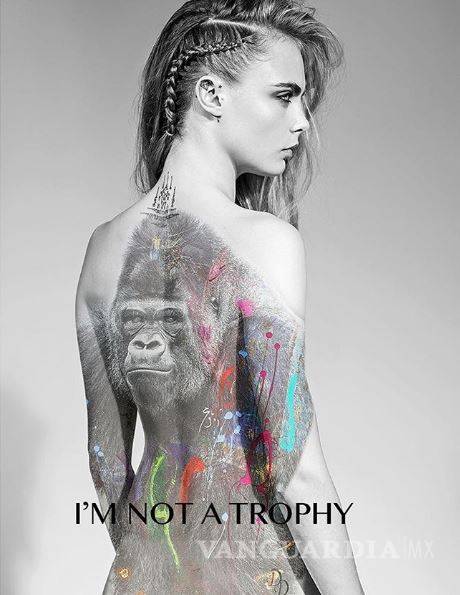 $!Cara Delevingne se desnuda en defensa de los animales (FOTOS)