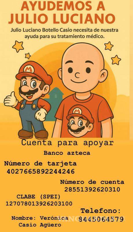 $!Los datos bancarios están a nombre de la madre de Luciano y son las únicas cuentas disponibles para recibir los apoyos monetarios.