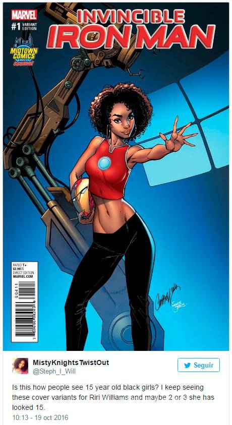 $!¿Marvel sexualizó a chica de 15 años?, retira portada de 'Iron Man' ante polémica