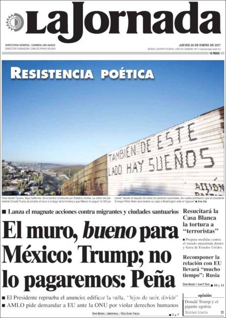 $!Titulares Prensa Nacional 26/01/2017