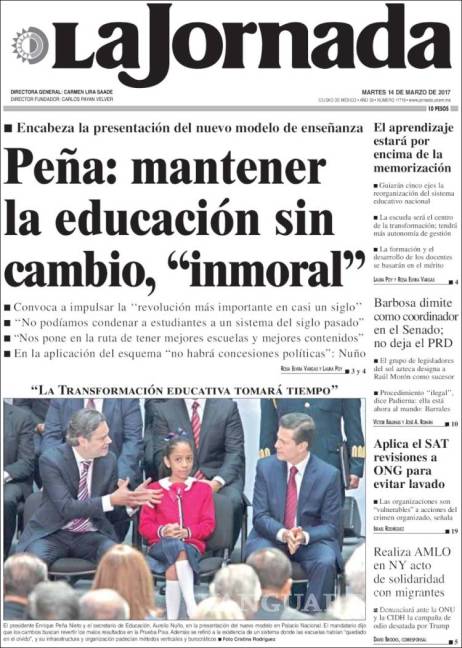 $!Titulares Prensa Nacional 14/03/2017
