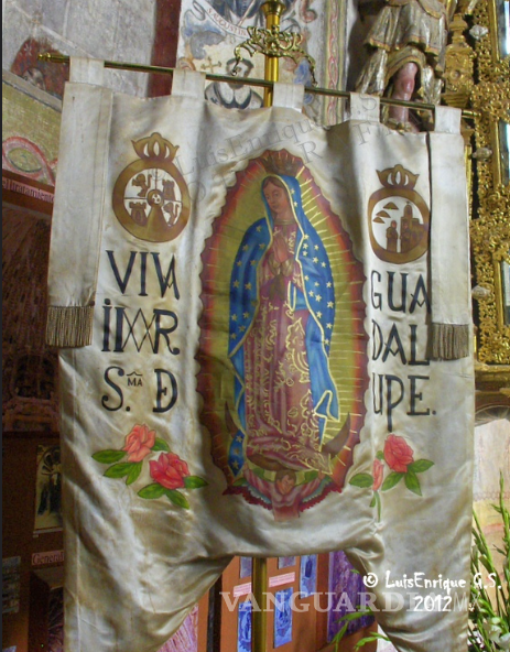 $!El estandarte de Miguel Hidalgo, con la imagen de la Virgen de Guadalupe.