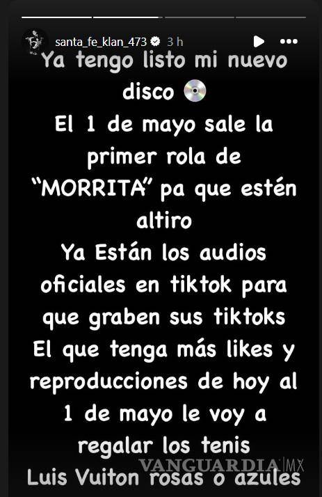 $!El rapero regalará unos tenis Louis Vuitton rosas o azules al video más popular en TikTok.