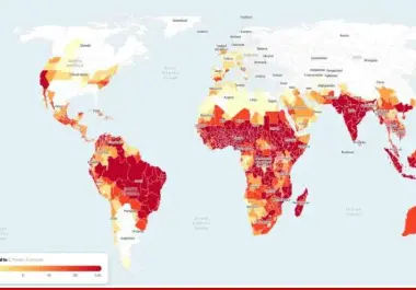 El mapa del Rastreador de Mortalidad por Calor de El Niño resalta las regiones donde se espera que las muertes por calor sean más elevadas.
