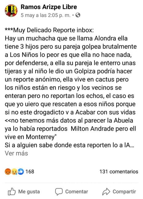 $!Abren investigación a padrastro por golpear a menores en Ramos Arizpe