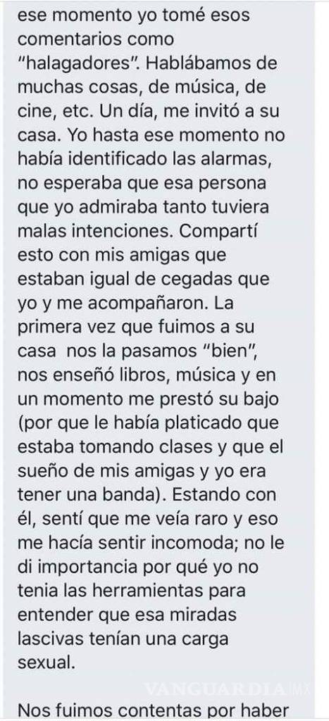 $!Esto dice la denuncia anónima que habría provocado el suicidio de integrante de Botellita de Jerez