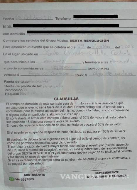 $!Ejemplar de uno de los contratos ofrecidos por Miguel