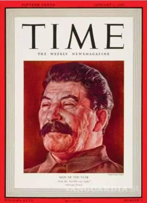 $!Stalin gobernó bajo un control totalitario para eliminar a cualquiera que pudiera oponerse a él, apareció por primera vez como portada de la revista en 1939.