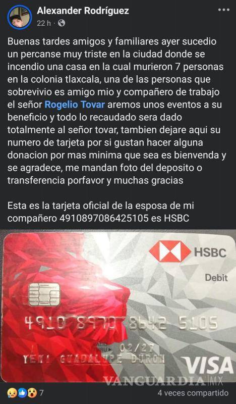 $!Vecinos de Saltillo se movilizan con colectas, donaciones y eventos para apoyar al sobreviviente Rogelio Tovar.