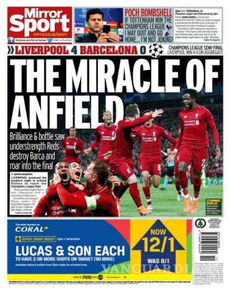 $!La prensa mundial se rinde ante el milagro del Liverpool y vapulea al Barcelona