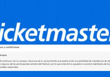 Hace unos días, en redes sociales comenzó a circular que en los ‘Términos y Condiciones’ al comprar un boleto en Ticketmaster para algún festival de música aparecía una advertencia.
