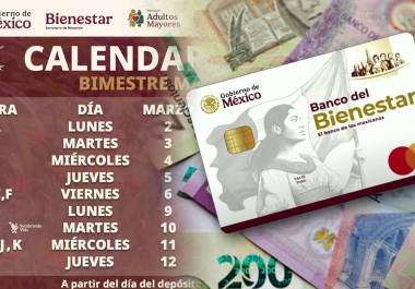 Te compartimos el calendario oficial, del 2 al 26 de marzo, para la entrega del apoyo económico, el cual será depositado directamente en la tarjeta del Banco del Bienestar.