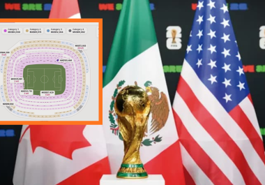 Mapa del Estadio Azteca en plataformas de reventa muestra boletos desde 63 mil hasta 927 mil pesos para el partido inaugural del Mundial 2026.