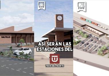 Entre áreas verdes, espacios deportivos y conexión con zonas industriales, así se proyectan las estaciones que recibirán al nuevo tren de pasajeros en Saltillo, Ramos Arizpe y Derramadero.