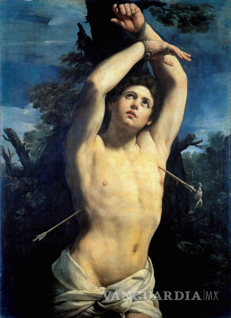 $!San Sebastiano de Guido Reni, Óleo (129 x 98 cm.)