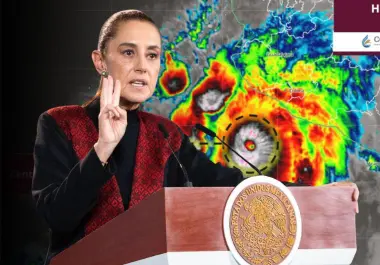 Claudia Sheinbaum llamó a seguir los avisos oficiales y evacuar zonas vulnerables ante el avance del huracán Simón.