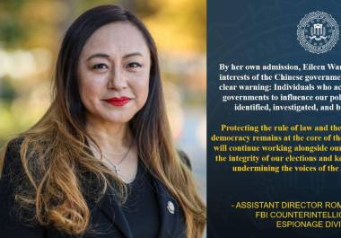 FBI comparte denuncia de espionaje contra alcaldesa Eileen Wang