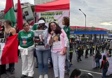 Madres Buscadoras se encaminan al Estadio Azteca
