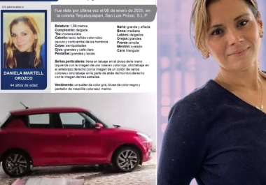 Daniela Martell Orozco, conductora de taxi por aplicación y pintora de San Luis Potosí, desapareció el 6 de enero y días después se encontró su vehículo abandonado junto a restos humanos en una parcela ejidal del municipio de Zaragoza