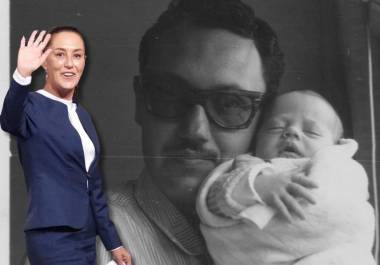 Claudia Sheinbaum Pardo, la virtual presidenta electa, compartió una foto de cuando tenía un mes de haber nacido con su padre, Carlos Sheinbaum, quien la sostiene en sus brazos.