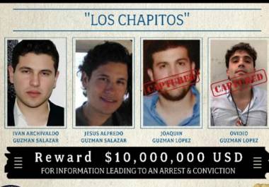 El gobierno de EU, a través de la HSI y ICE recordó la recompensa de 10 millones de dólares que ofrece por información que dé a la ubicación y eventual arresto de Iván Archivaldo y Jesús Alfredo Guzmán Salazar.