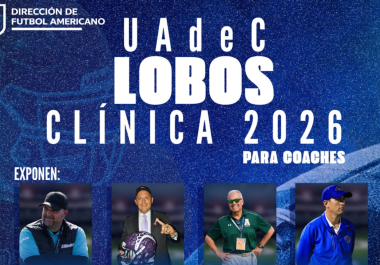 Frank González, director del programa de futbol americano de la UAdeC, encabeza el grupo de ponentes del evento.