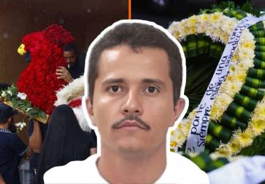 Coronaciones florales, algunas con mensajes retirados, llegaron al funeral de “El Mencho” en Guadalajara bajo vigilancia del Ejército y Guardia Nacional