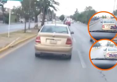 La usuaria Isela Sanqui compartió un video en redes sociales donde se observa al vehículo “montachoques” en acción en Saltillo.