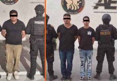 Fuerza Civil y Guardia Nacional detuvieron a tres hombres por robos en carreteras de Nuevo León en operativos simultáneos.