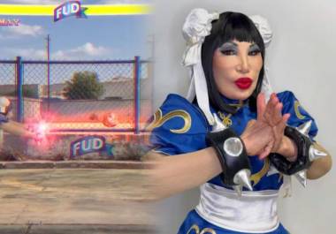 La vedette Lyn May sorprende como “Chun-Lyn May” en un comercial de FUD, justo antes del estreno de la nueva película de Street Fighter.
