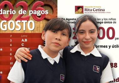 La Beca Rita Cetina dará 2 mil 500 pesos anuales a estudiantes de primaria pública. Conoce el calendario de pagos de agosto de 2026.