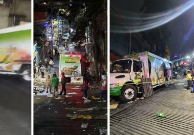 Un camión de refrescos ‘Jarritos’ se accidentó al circular por una pendiente de la alcaldía Álvaro Obregón, llamada ‘la bajada del diablo’.