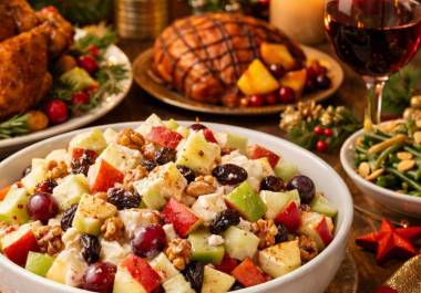 La ensalada de manzana es un platillo muy popular, en especial para las cenas de Navidad.
