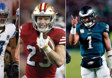 En una peleada conferencia, Amon-Ra St. Brown, Christian McCaffrey y Jalen Hurts son los jugadores más destacados.