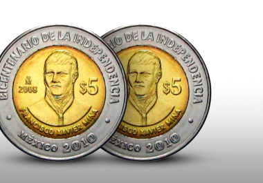 Las monedas conmemorativas de 5 pesos, que actualmente se venden en plataformas como Mercado Libre por cifras de hasta 250 mil pesos.