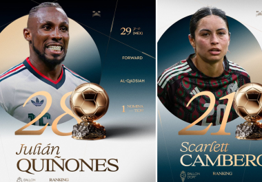 Julián Quiñones cerró la temporada 2025-2026 con 33 goles y cuatro asistencias en 31 partidos con el Al-Qadsiah, mientras que Scarlett Camberos sumó 25 anotaciones y 17 asistencias con el América.