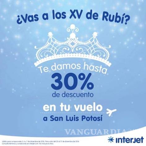 Interjet se suma a los XV años de Rubí; ofrece 30% de descuento
