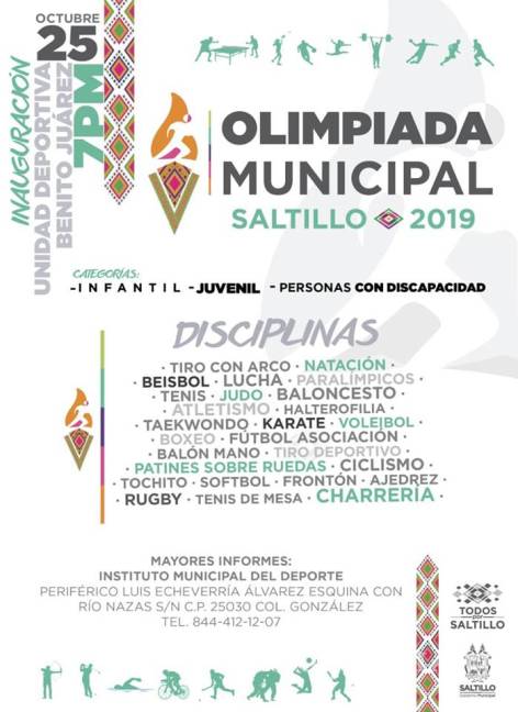 $!Hoy inicia la actividad en Olimpiada Municipal Saltillo 2019